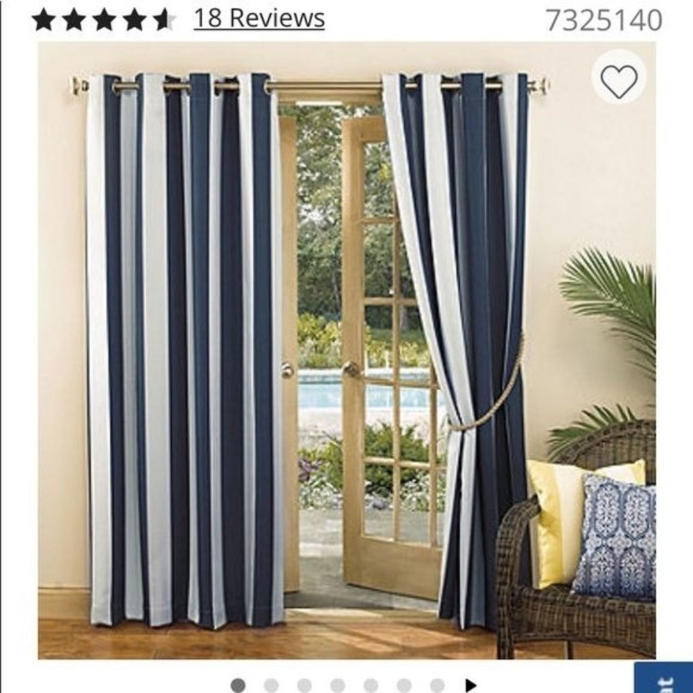 Sun Zero Valencia Energy Saving Grommet Top Single Curtain Panel. Color: Indigo